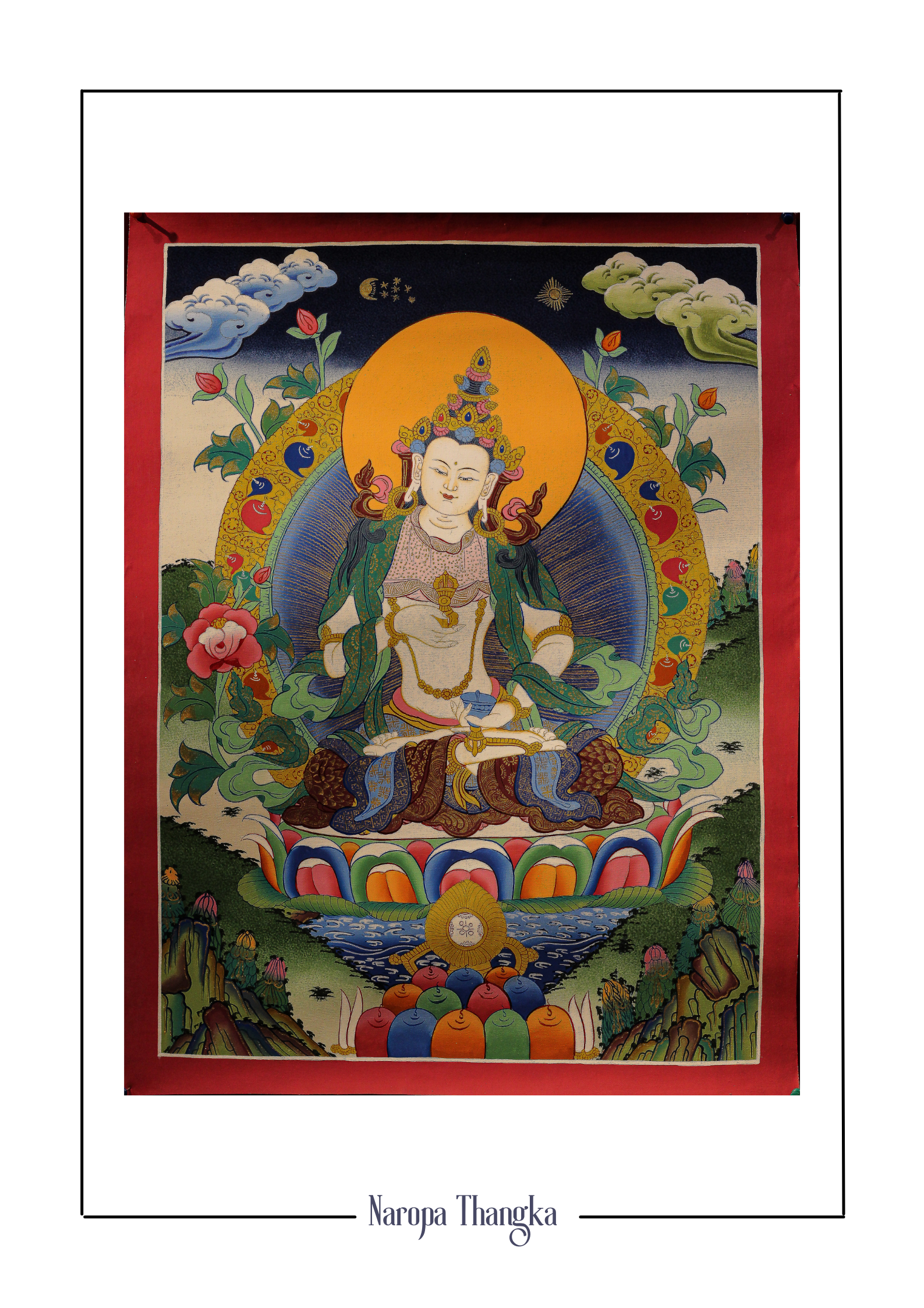 Vajraswattva, Tibetan Thangka 56-40cm