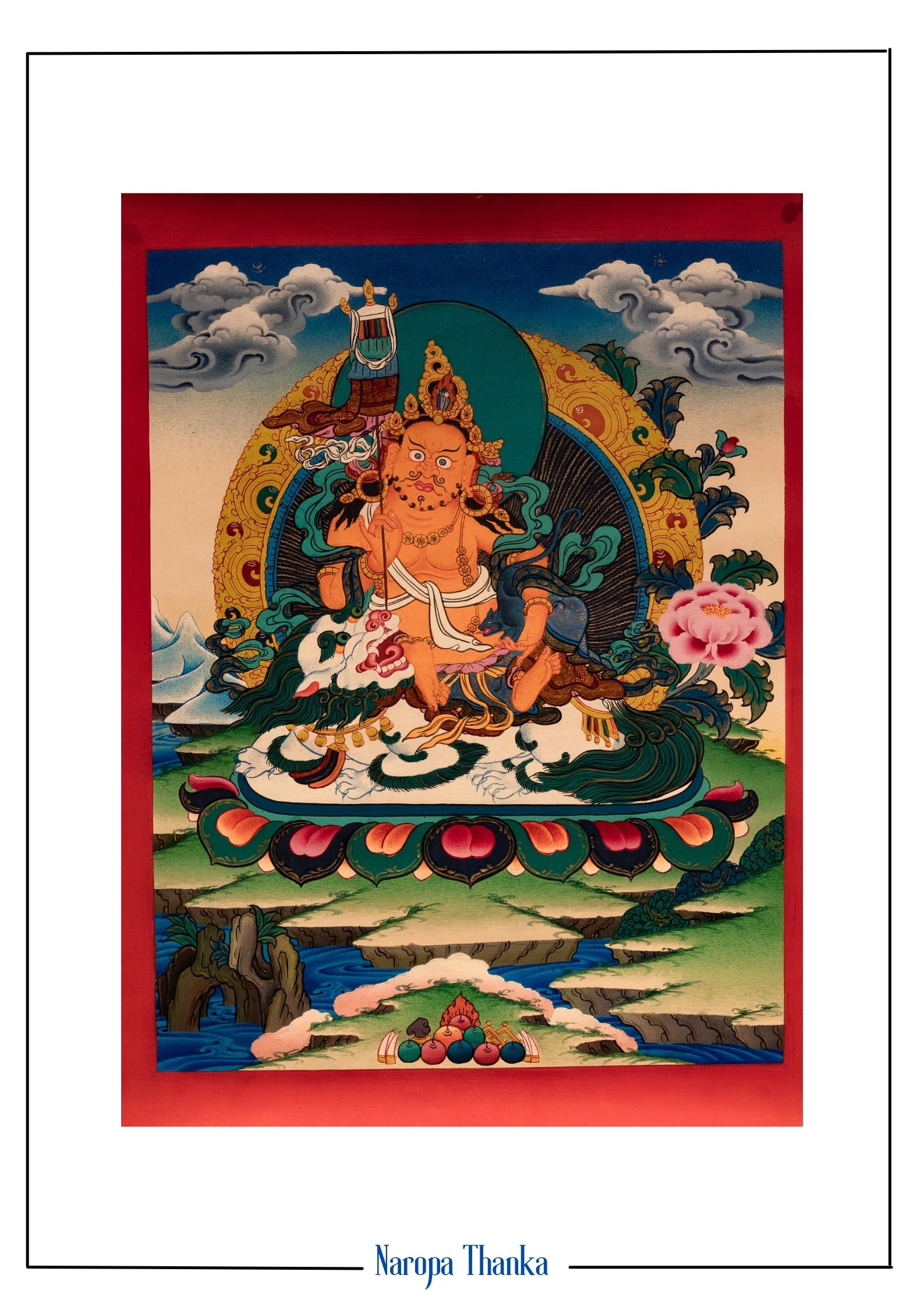 Namtse Zambala, Tibetan Thangka 25*23cm