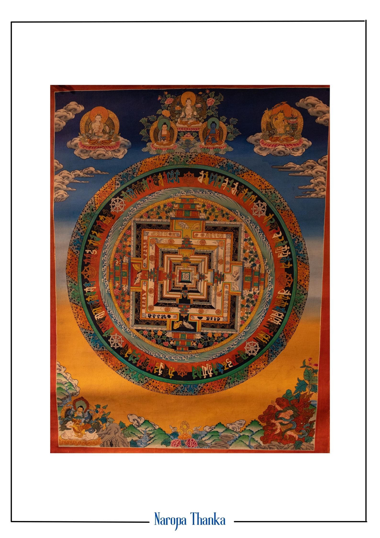 Kalachakra Mandala  Old and Rare Masterpiece 56-42cm 24k handmade Gold paintings