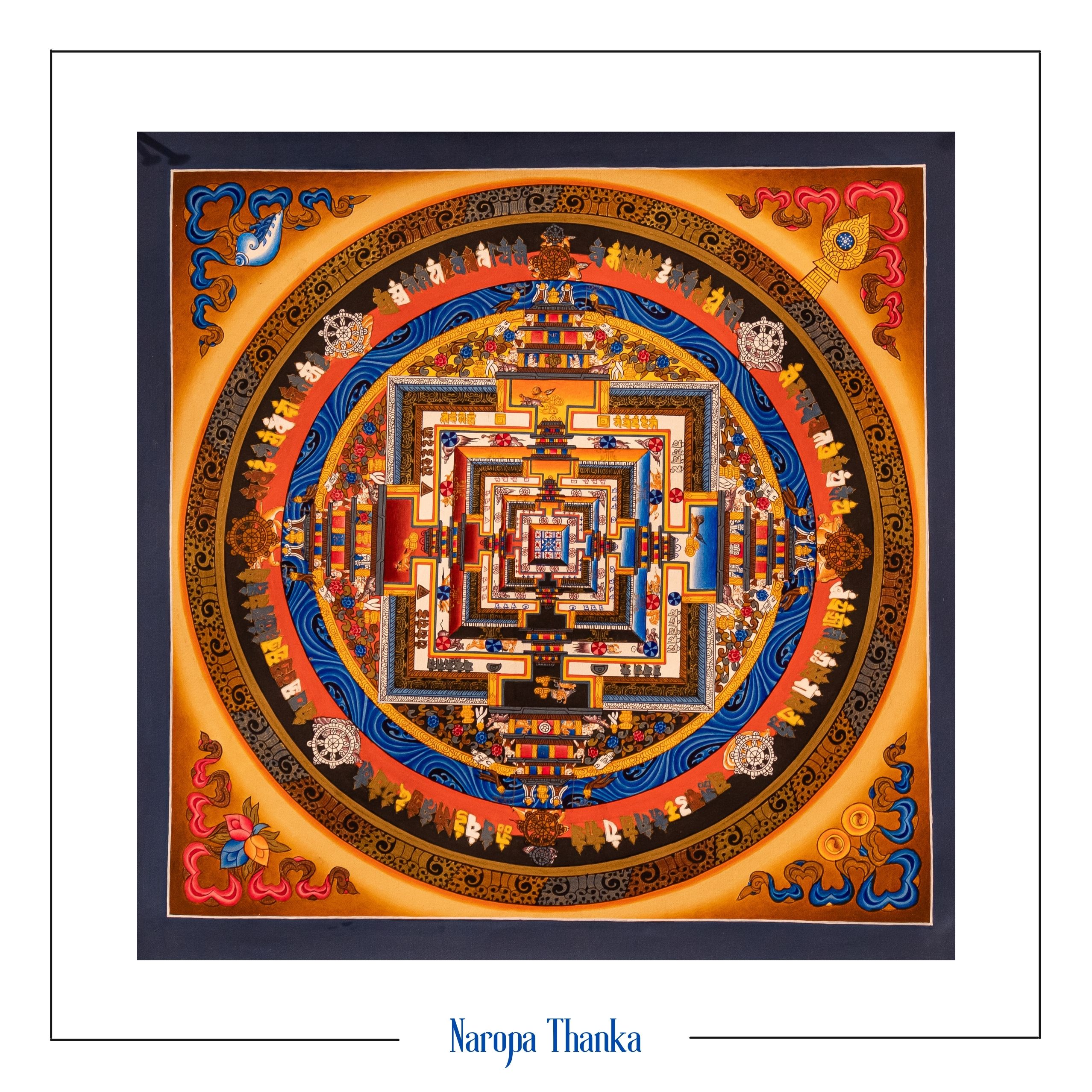 Kalachakra Mandala 30-30 cm Masterpiece 24k goldpaintings
