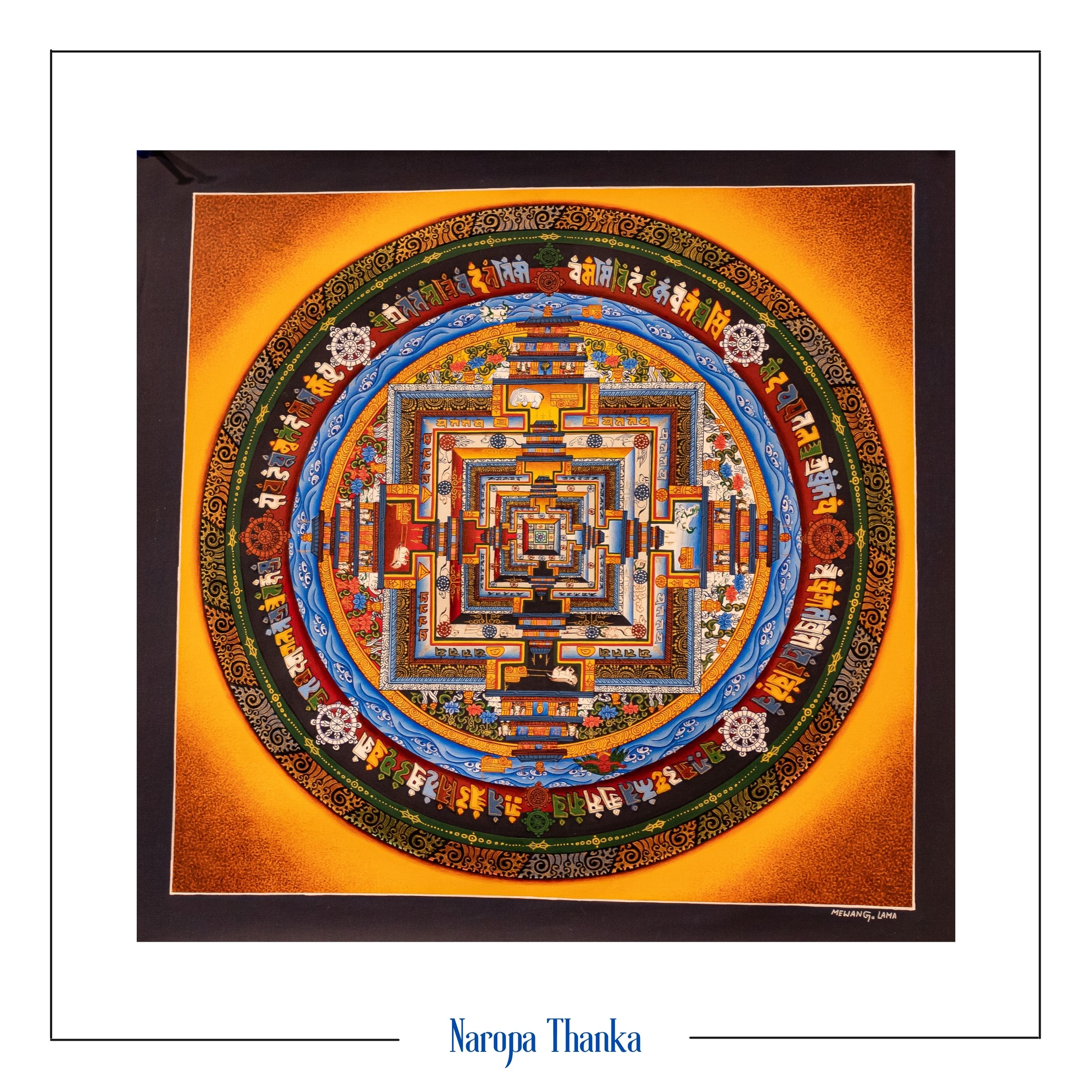 Kalachakra Mandala 33-33cm masterpiece 24k Gold paintings signed by master artist