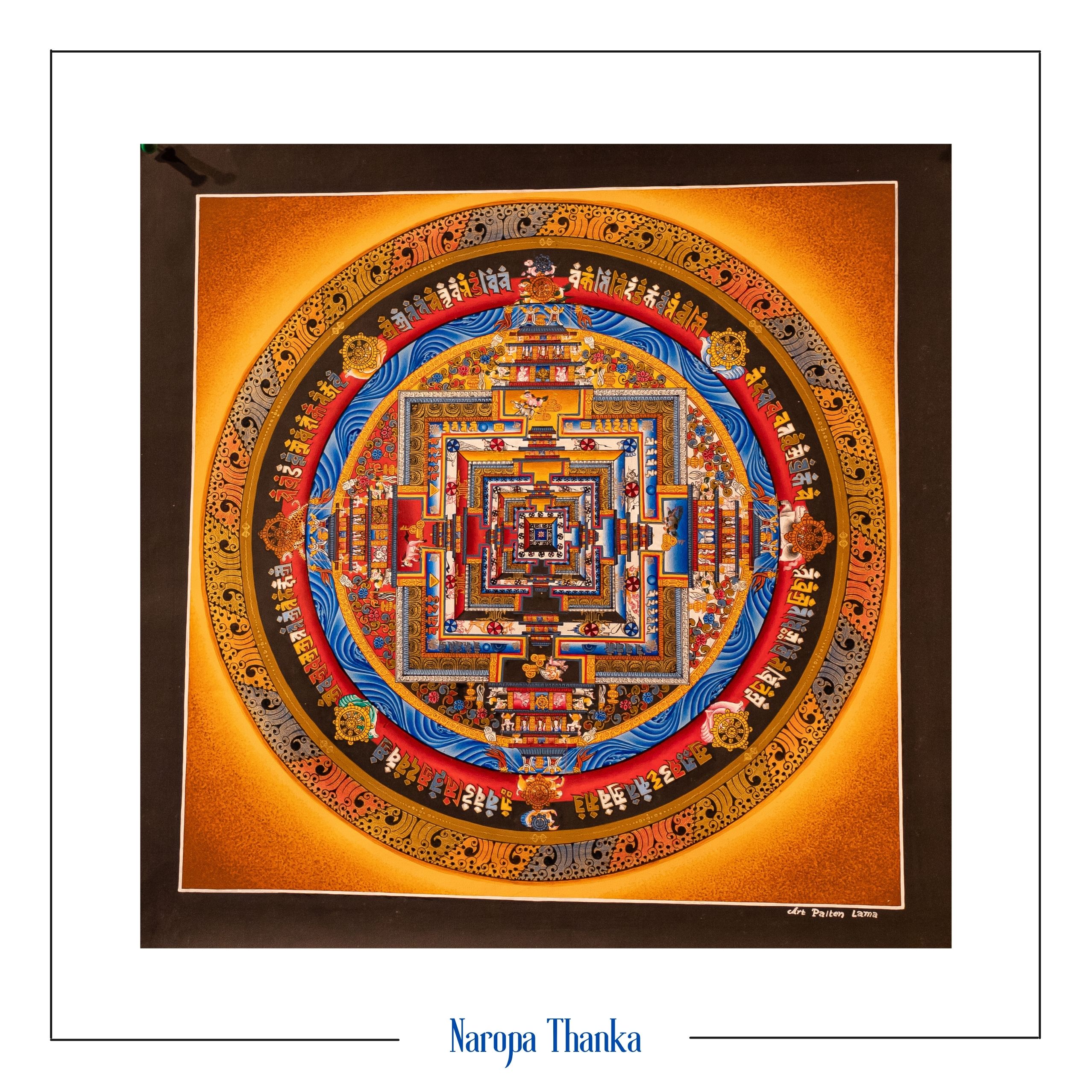 Kalachakra Mandala 32-32cm masterpiece 24k Gold paintings
