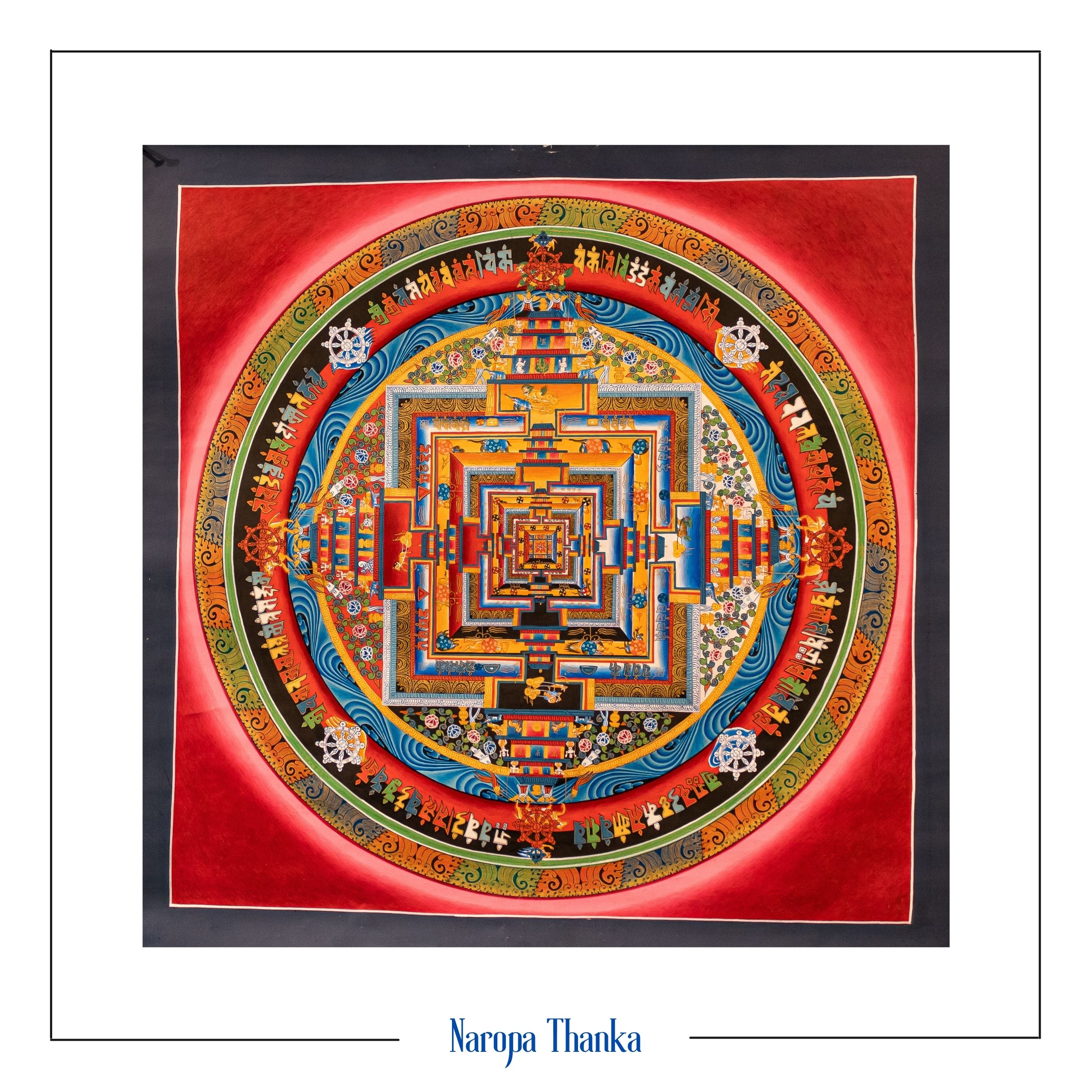 Kalachakra Mandala 49-49cm Masterpiece 24k handmade Gold paintings