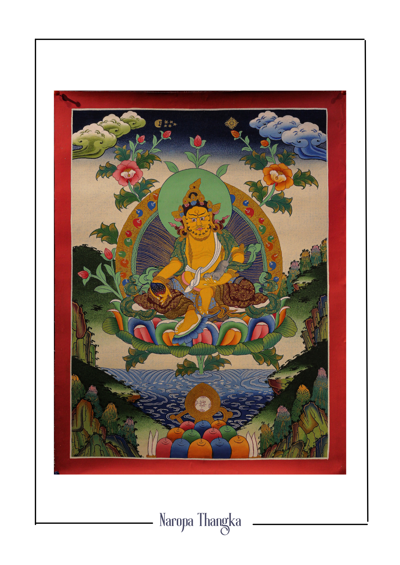 Zambhala (Jambhala), Tibetan Thangka 48-36cm