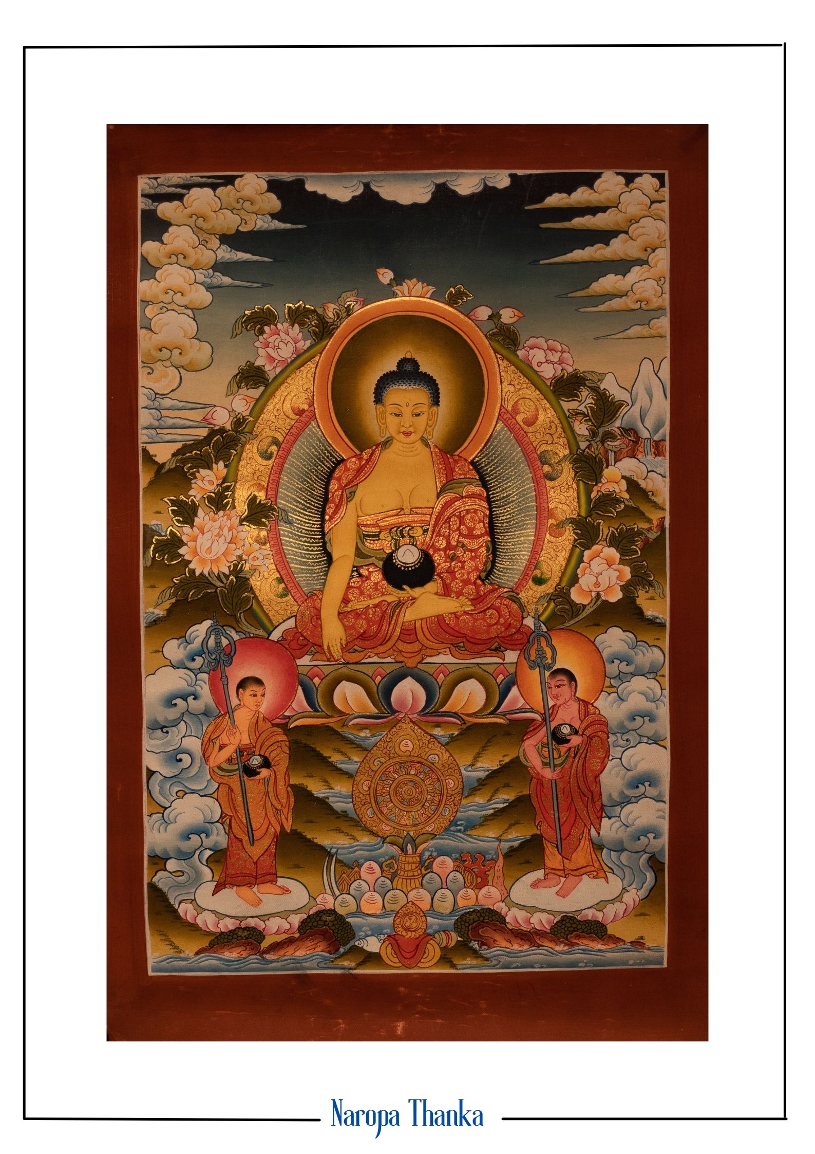 Sakyamuni Buddha (Siddartha Gautam Buddha), Fine Art, 24k Gold Painting,Tibetan Thangka 36*24cm