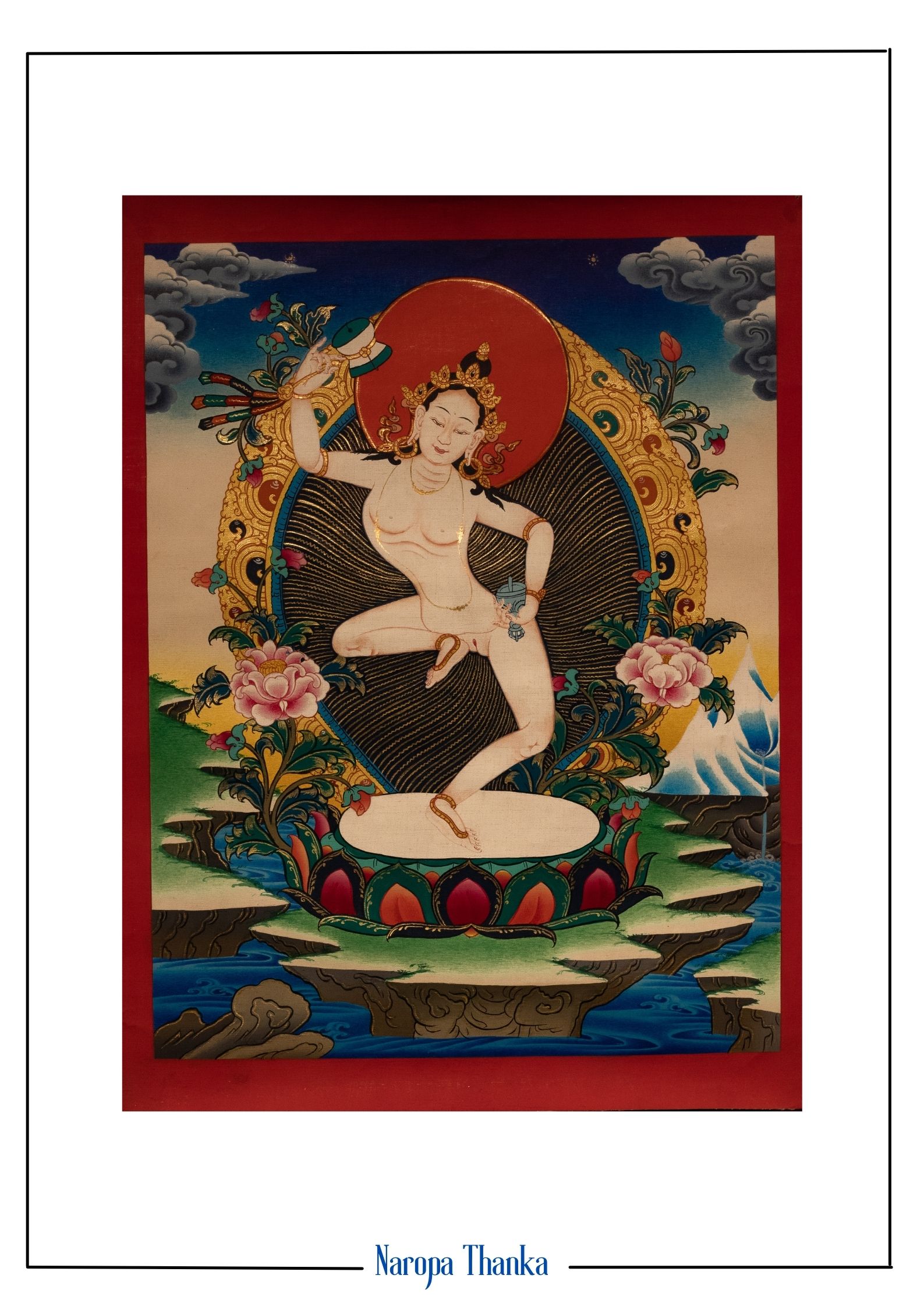 Magic Labdron, Tibetan Thangka, 33-26cm