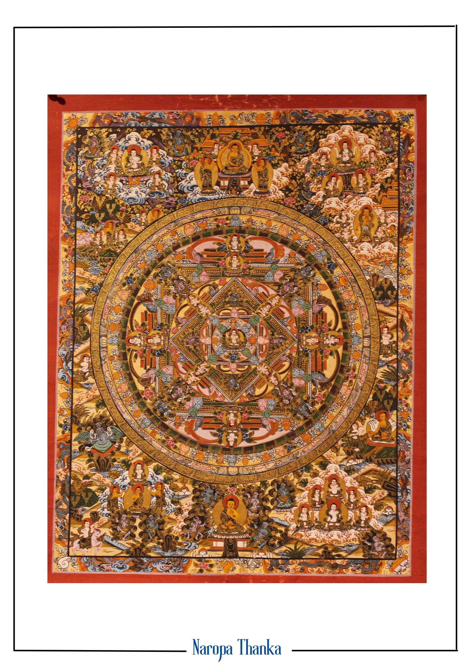 Manjushree  (Mandala for Wisdomm), Tibetan Mandala 48-37cm
