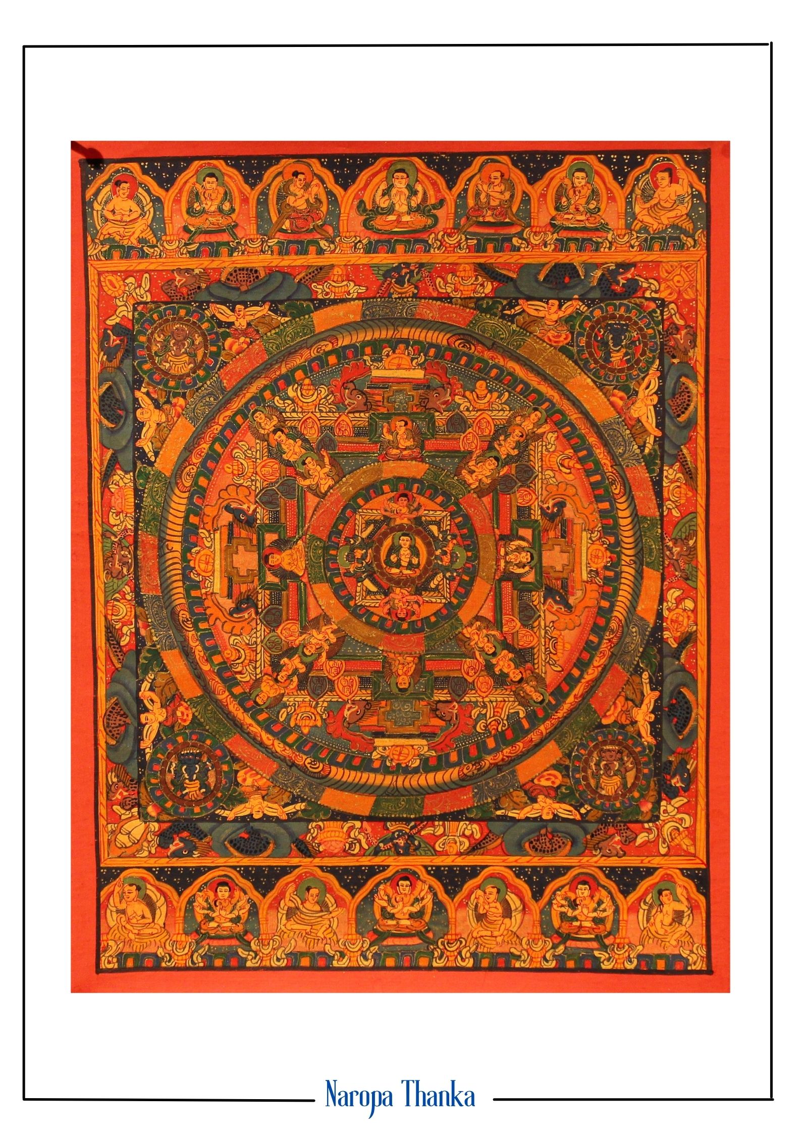 Vajrasattva Mandala (Mandala for Protection), Tibetan Mandala 31*26cm