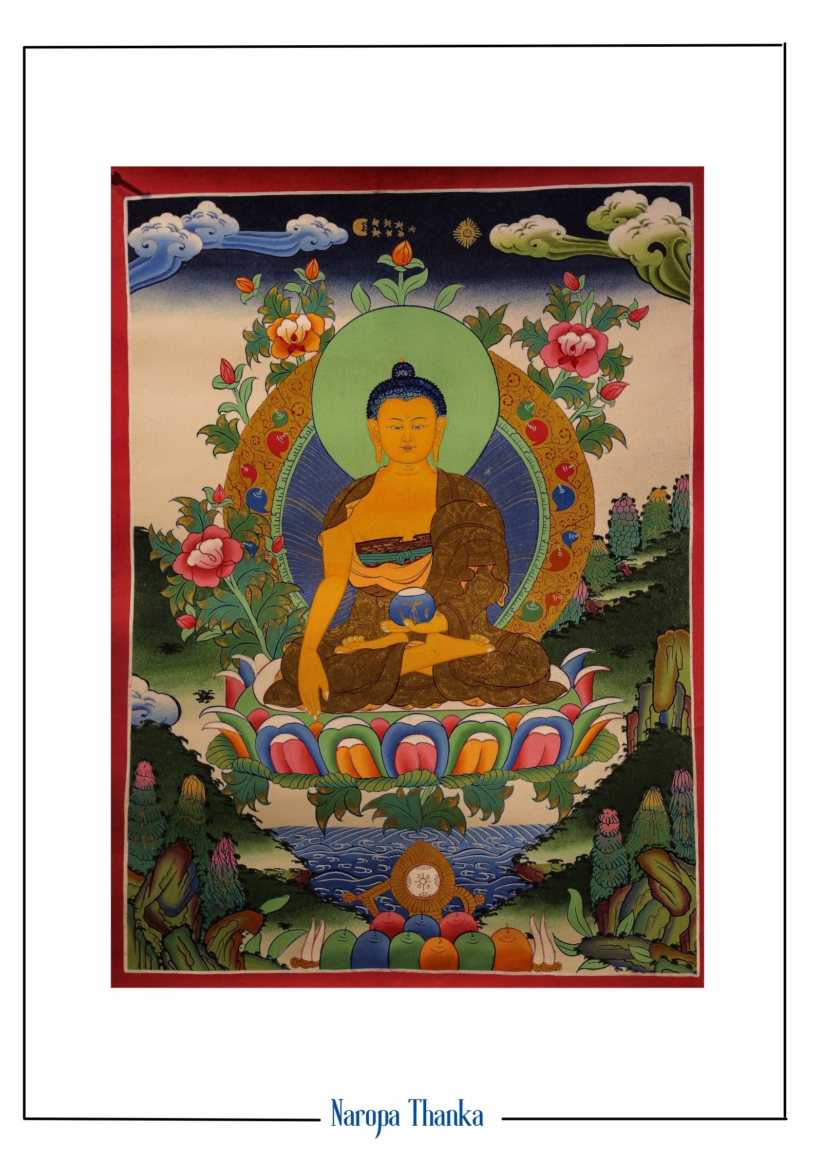 Sakyamuni Buddha (Siddartha Gautam Buddha), Tibetan Thangka 48*36cm