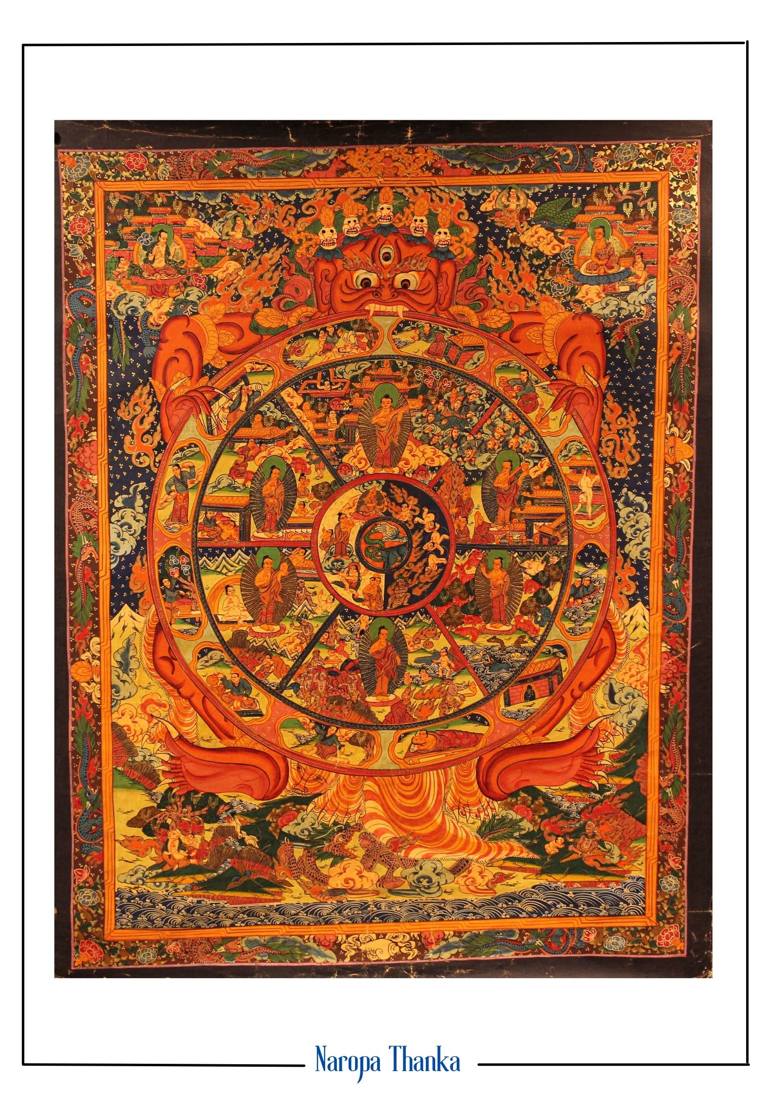 Wheel of Life (Samsara), Tibetan Thangka 83-64cm