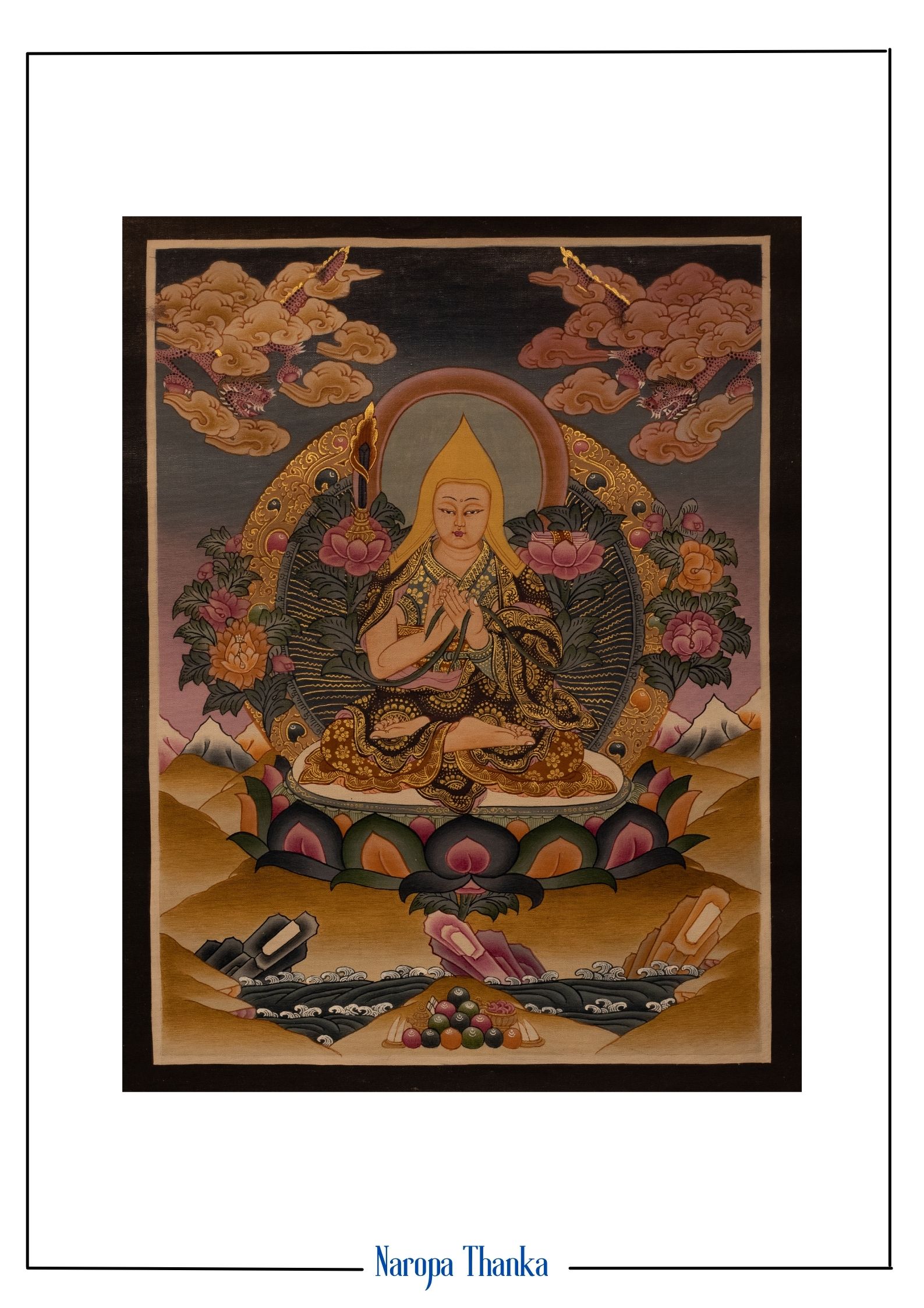 Je Tsongkhapa, Je rinpoche, Tibetan Thangka Painting, High Quality Canvas 30*23cm